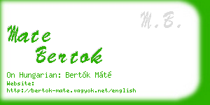 mate bertok business card